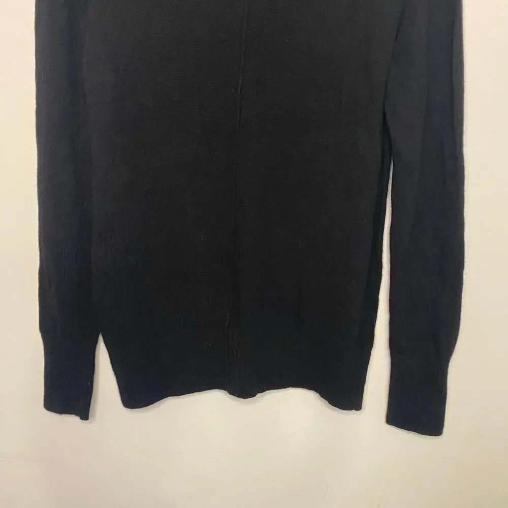Mens‎ Banana Republic Black Sweater Italian Merino Wool Blend Quiet Luxury Small